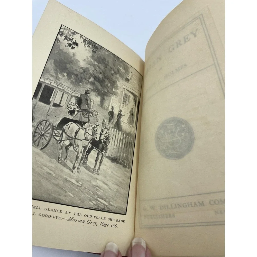 Victorian Vintage Book Marian Gray by Mary‎ J Holmes Beautiful Cover